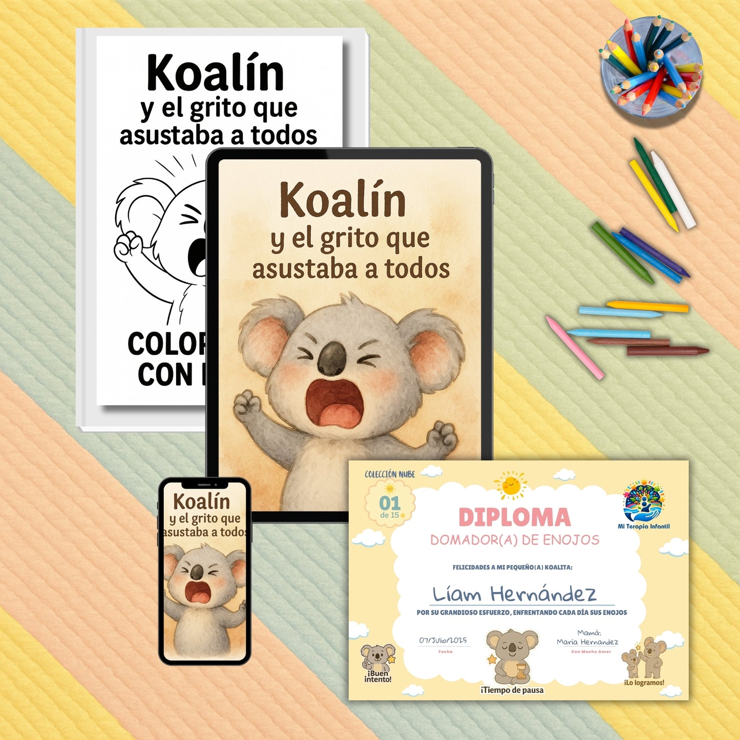 Cuento Digital: Koalín y el grito que asustaba a todos (PDF) - Lee, ríe, colorea y aprende con Koalín