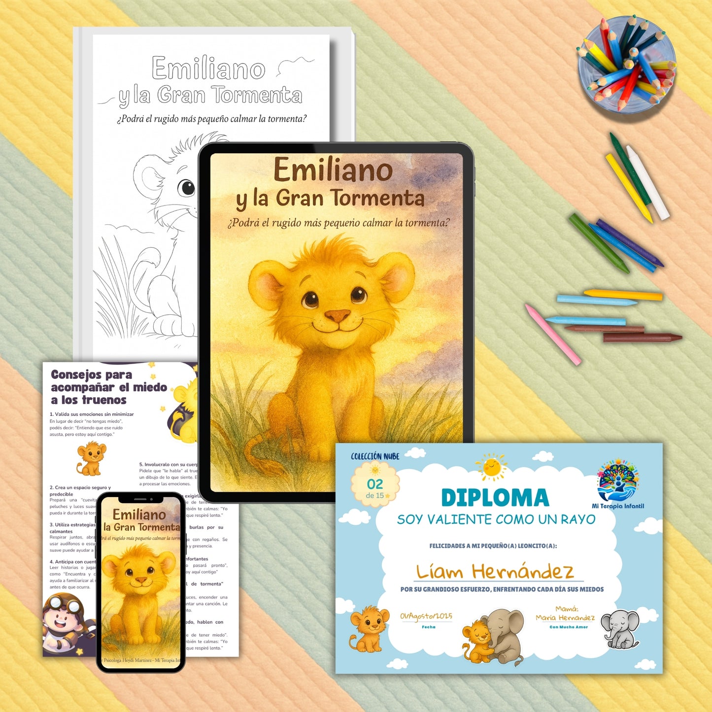 Cuento Digital Completo: Emiliano y la Gran Tormenta (PDF) - Lee, ríe, colorea y aprende con Emiliano