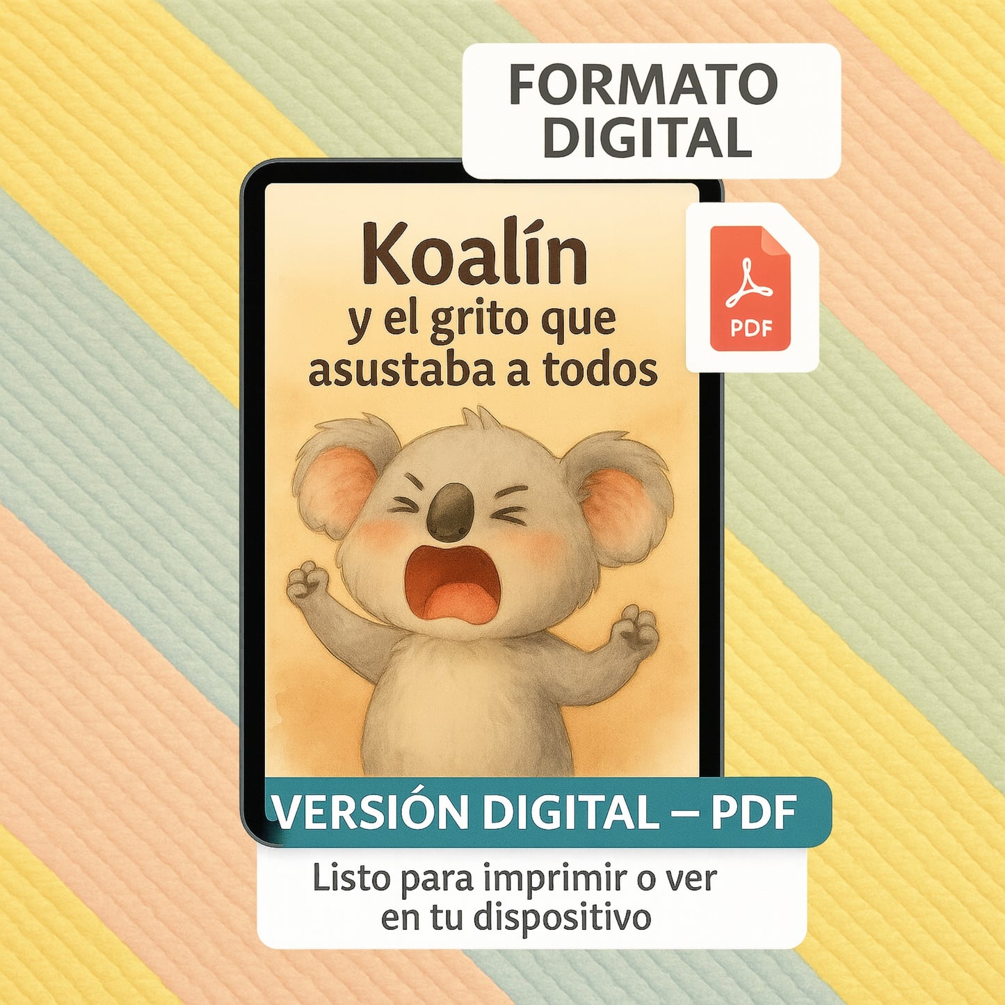 Cuento Digital: Koalín y el grito que asustaba a todos (PDF) - Lee, ríe, colorea y aprende con Koalín