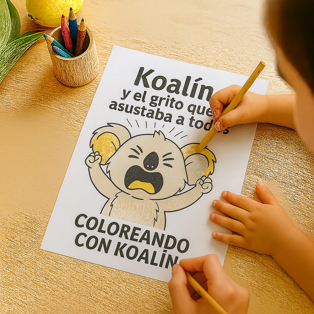 Cuento Digital: Koalín y el grito que asustaba a todos (PDF) - Lee, ríe, colorea y aprende con Koalín