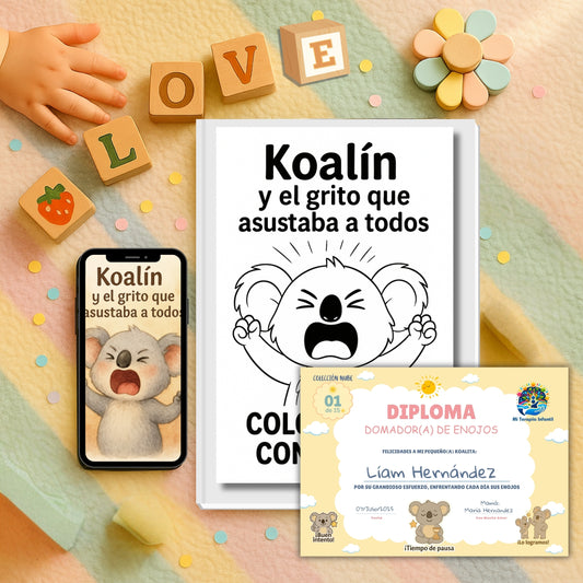 Cuento Digital: Koalín y el grito que asustaba a todos (PDF) - Lee, ríe, colorea y aprende con Koalín